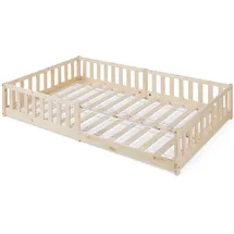 [en.casa] Kinderbett Tanna 120 x 200 cm Kiefer massiv natur beige
