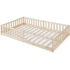 [en.casa] Kinderbett Tanna 120 x 200 cm Kiefer massiv natur beige