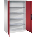 Californian Products CP Stahlschrank 8932-052 S10300 lichtgrau, rubinrot 120,0 x 60,0 x 195,0 cm, aufgebaut
