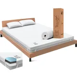 Sleepy Owl, Topper Gel-Memory Matratzentopper, 5-7-10 cm hoch, H2/H3 mit Komfortschicht, (orthopädischer Topper, 90x200x10 cm), Gel-Memory-Schaum, Atmungsaktiv, Abnehmbar & Waschbar, Rutschfest 90 cm x 200 cm