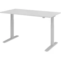 Hammerbacher Schreibtisch höhenverstellbar 1600x800x700 Platte Lichtgrau