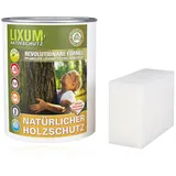 Lixum PRO 100% biologische & natürliche BIO Holzlasur universell - Holzschutz & Holzpflege, (gelb) 500 ml = 15m2