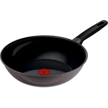 Tefal Wok TEFAL "Ceramic Control Grey", grau, B:29,8cm H:10,9cm L:47,6cm Ø:28cm, Pfannen, Wok, Keramikbeschichtung, Induktion, Thermo-Signal Temperaturanzeiger