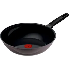 Tefal Wok TEFAL "Ceramic Control Grey", grau, B:29,8cm H:10,9cm L:47,6cm Ø:28cm, Pfannen, Wok, Keramikbeschichtung, Induktion, Thermo-Signal Temperaturanzeiger