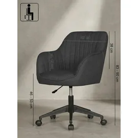 KADIMA DESIGN Retro Drehstuhl Maria Polyester grau