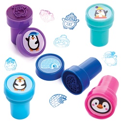 Selbstfärbende Stempel "Pinguin" (pro Set 10) Bastelbedarf zu Weihnachten