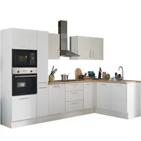 BASIC by Balculina Winkelküche Turin L-Form 300 cm weiß