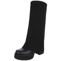 Ital-Design Plateaustiefel Damen Schwarz 39