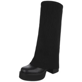 Ital-Design Plateaustiefel Damen Schwarz 39