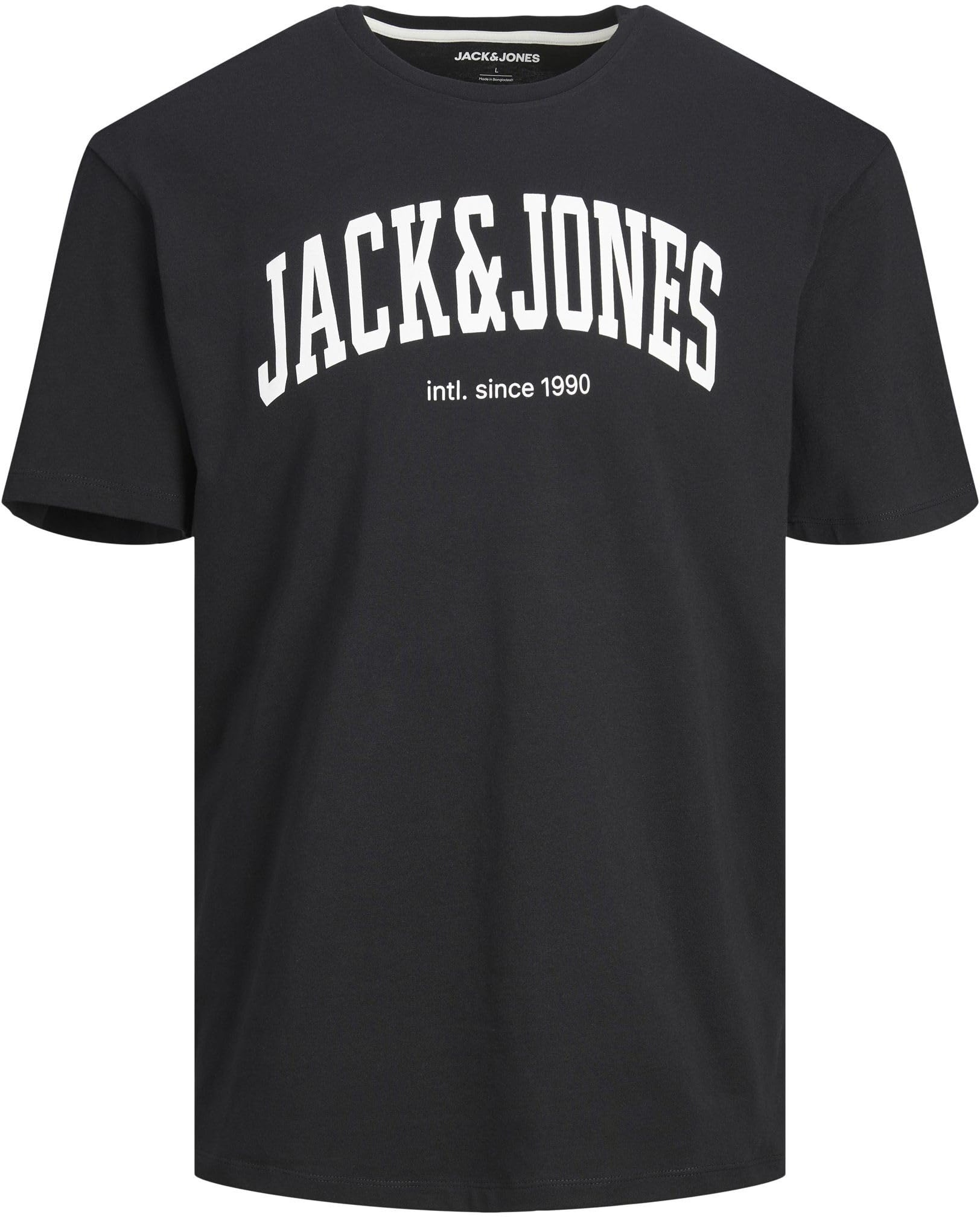 JACK & JONES Herren Rundhals T-Shirt JJEJOSH - Relaxed Fit S-XXL Baumwolle, Größe:XL, Farbe:Black 12236514