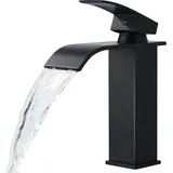 CECIPA Eumaty Wasserhahn Bad, Wasserfall mit Auslauf Höhe 110MM, Waschbecken Armatur Chrom Einhebelmischer, Warm und Kalt wasser Mischbatterien Bad