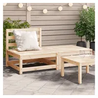 vidaXL Gartensofa ohne Armlehnen mit Fußhocker Massivholz Kiefer