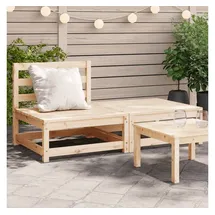 vidaXL Gartensofa ohne Armlehnen mit Fußhocker Massivholz Kiefer