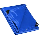 Wiltec wetterfeste Abdeckplane blau, wasserfeste Plane mit Ösen 4 x 3 m, PE Plane 240 g/m2, UV-resistente Gartenplane, robuste Schutzplane