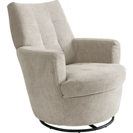 Alina Drehsessel "Yuri", grau (kieselgrau gfs 19), B:80cm H:93cm T:92cm, Chenille GFS (100% Polyester), Sessel, Drehsessel, mit Dreh und Wippfunktion, passend zu Hocker Yuri