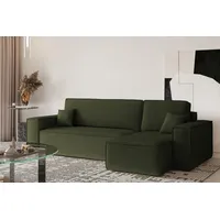 Kaiser Möbel Ecksofa mit schlaffunktion und bettkasten, Eckcouch L-Form BEST stoff Verita, Mit Schlaffunktion, Bettzeugkapazität, universell grün
