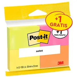 Post-it 3 + 1 GRATIS: Post-it® Super Sticky Notes 653 Haftnotizen farbsortiert, 3 Blöcke + GRATIS 1 Blöcke