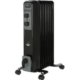 El Fuego Mobiler Elektro-Ölradiator 7 Rippen Schwarz