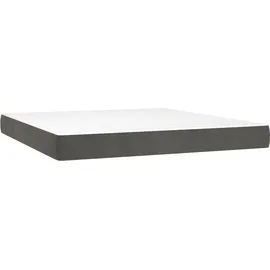 vidaXL Boxspringbett mit Matratze & LED Dunkelgrau 160x200 cm Samt