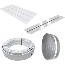 Fußbodenheizung-Set mit 30mm EPS Dämmplatte und Wärmeleitblechen (Ausführung: 28.8 m2)