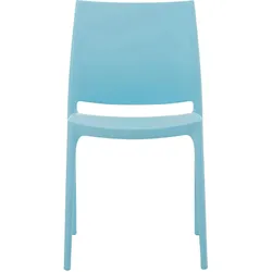 DELUKE® Stuhl VAYA - 81x44x50cm, hellblau, Kunststoff Kunststoff Gestell Stühle Esszimmerstühle Stuhl Esszimmer Esstisch Stühle Küchenstuhl
