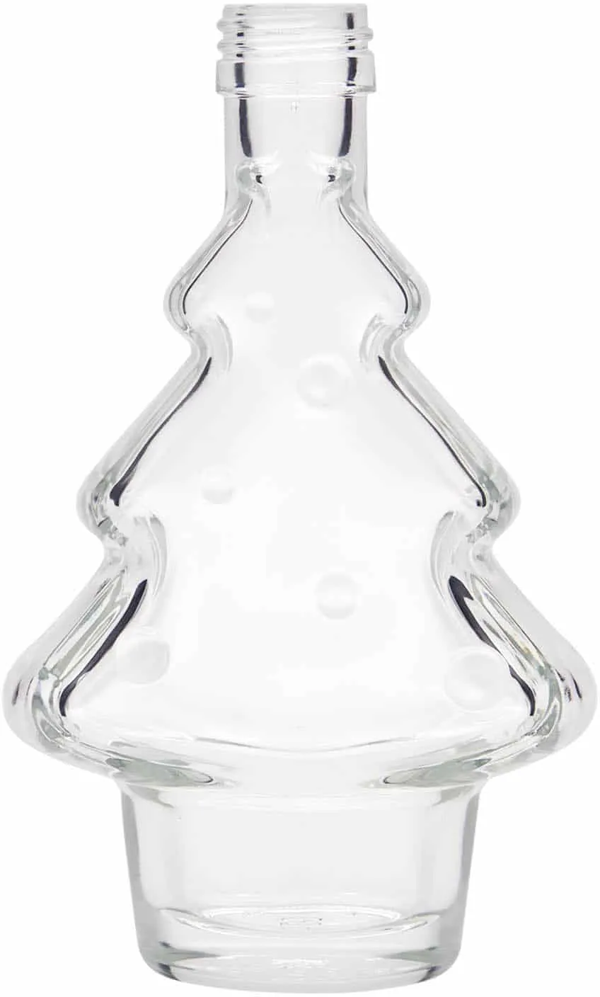 Botella de vidrio 'Árbol de Navidad' de 200 ml, boca: PP 28