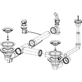 Franke Ab- u. Überlaufgarnitur für PAMIRA PMG 654 u. PMX-E vor 2004) / Ersatzteil / Ablaufgarnitur