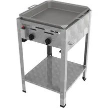 ChattenGlut Gasbräter 2-flammig 480 x 530 x 800 cm Edelstahl inkl. Pfanne
