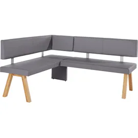 Home Affaire "Rio", grau, B:210cm H:89cm T:140cm, Sitzbänke, Massivholz in Eiche geölt, Esszimmerbank bequem gepolstert