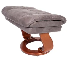 MCA Furniture MCA Calgary XXL, TV-Sessel Hocker, 180kg belastbar Stoff/Textil ~ dunkelgrau, Walnuss-Optik