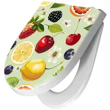 Primedeco WC-Sitz mit Absenkautomatik Motiv Fruchtmix (1-St), Absenkautomatik, Soft-Close grün