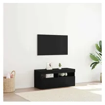 vidaXL TV-Schränk 90 x 35 x 40 cm Schwarz Holzwerkstoff