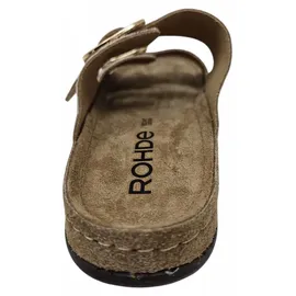 ROHDE Damen Pantolette Leder Schnalle Muster schimmernd Rodigo-D 5857, Größe:38 EU,