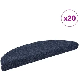 vidaXL Stufenmatten Selbstklebend 20 Stk. 56x17x3 cm Blau Halbrund