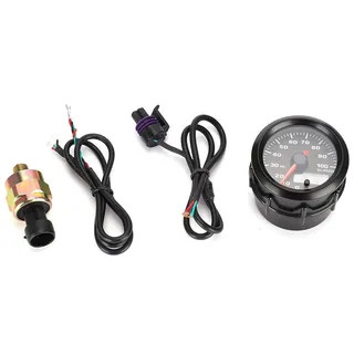 KIMISS Autoöldruckanzeige, 2 Zoll 52 mm Öldruckanzeige Zeiger 7-farbiges digitales LED-Messgerät mit Sensor