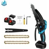 Akku-kettensäge 1200w Elektrische Kettensäge, 6 Zoll Kabellose Mini-elektro-kettensäge Für Makita 18v - Einstellbare Geschwindigkeit Zum Holzschneiden - Blau Mit 2 Akkus