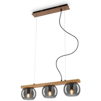 Briloner Pendelleuchte, 120 cm, 3x E14, max. 10W, smoke-holz