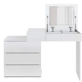 ML-Design Schminktisch Weiß, Holzwerkstoff, 45x117.5x78 cm, Kosmetiktisch für Damen & Weiß