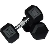 wuuhoo® Hexagon-Hanteln Dorian 2,5-27,5 kg Robuste, gummierte Gusseisen-Hanteln für Krafttraining zu Hause, ergonomischer Griff, perfekt fürs Homegym, auch als 2er-Set erhältlich 2 x 10 kg