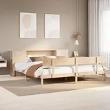 vidaXL Massivholzbett mit Regal ohne Matratze 180x200 cm Kiefernholz