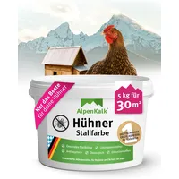 alpenkalk Kalkfarbe Hühnerstall I 5 kg für ca. 30 m2 I Antibakterielle Stallfarbe gegen Milben & Schimmel I 100% natürlich & chemiefrei I Atmungsaktiv für ein gesundes Stallklima