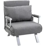 Homcom Schlafsofa 3 in 1 Sofa, Sessel oder Liege grau 65L x 69B x 80H cm
