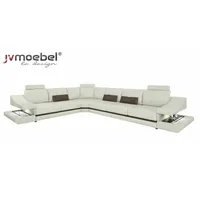 JVmoebel Ecksofa Sofas L-Form Möbel Bett Funktionen Textil Leder Schlafsofa Sofas Weiß, Made in Europa braun|weiß