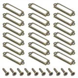 Yosawo 50 Stück Metall Etikettenhalter Antiker Möbel Schublade Schrank Kartenrahmenhalter mit Schrauben für Aktenschrank Büro Schubladenschrank Im Apothekerschrank(60 * 17mm/Antik-Kupfer)