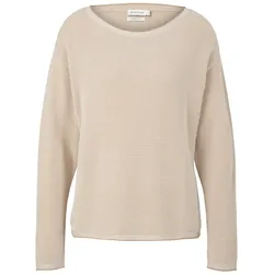 TOM TAILOR Damen Strickpullover mit Struktur, braun, Meliert, Gr. XL