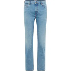Straight-Jeans MUSTANG "Style Brooks Straight", Damen, Gr. 30, Länge 30, blau (582 mittelbalu), Denim/Jeans, 98% Baumwolle, 2% Elasthan, straight fit, Jeans