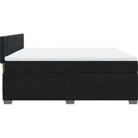 vidaXL Boxspringbett mit Matratze Schwarz 180x200 cm Samt