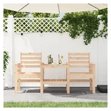 furnicato Gartenbank Gartensessel mit integriertem Tisch aus massivem Kiefernholz 175x55x89 braun