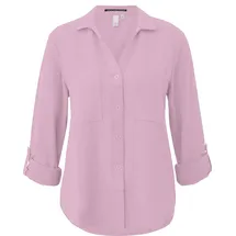 QS Langarmbluse mit Turn-up Rosa 38