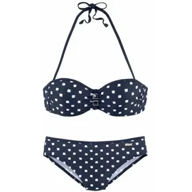 LASCANA Bügel-Bandeau-Bikini Damen Blau/Weiß 44 Cup E